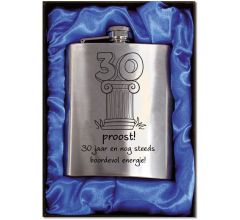 Zakfles - Heupfles met Schroefdop - RVS - 30 jaar (inhoud 210 ml)