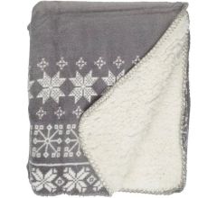 Unique Living Plaid Snowflake - Winter - 130x160 cm - Grijs