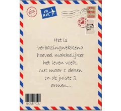 Post Deken - Sprei - Wikkeldoek- Plaid - bankdeken - knuffeldeken - 200 x 150 cm