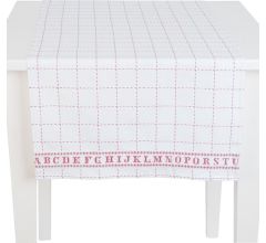 Clayre & Eef - Tafelloper - Kruissteek patroon - Rood - 50 x 140 cm