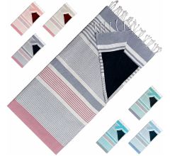 Arowell strandlaken - Trendy strandhanddoek - Slim ontwerp - 2 lagen bescherming tegen zandhitte - 