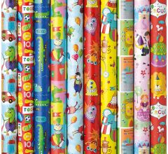 Assortiment 1 cadeaupapier inpakpapier voor kinderen - 200 x 70 cm - 6 rollen