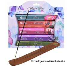 Wierook geurenset Bloem - 25 cm - incl. wierookplankje