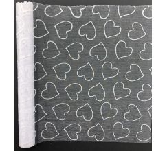 Decoratieve organza Harten 30x300 cm - 2 Rollen