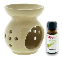 Lemon Grass - Parfumolie - Antimug - Geurbrander Olieverdamper Keramiek 7,5 x 7,5 x 8,5 cm