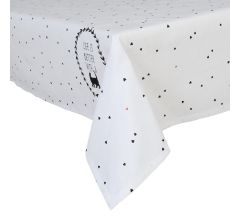 Tafelkleed - 100 % Katoen - Cat Lovers - Hartjes - 150 x 150 cm