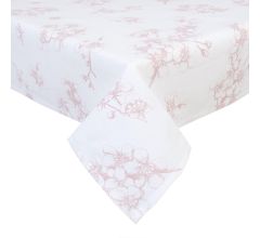 Clayre & Eef - Katoenen Tafellaken 130 x 180 cm - Blossom Flowers - Oudroze
