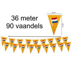Vlaggenlijn Oranje - Voetbal - EK/WK - Koningsdag - Nederlandse vlag - 36 meter