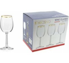 Wijnglas | Gouden randje | 250 ml | 6 stuks