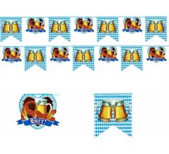 Bier Vlaggenlijn XL Formaat - Oktoberfest - 6 Mtr - 2 Stuks - Blauw