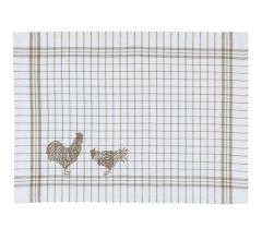Clayre & Eef - 100% Katoenen - Placemat  - Landelijk - geruit - Kippen & Hanen - Country Side Chick