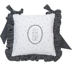 Kussenhoes Voor Stoelkussens - 100 % Katoen - Cat Lovers - Hartjes - 40 x 40 cm