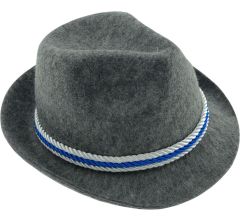 Oktoberfest Hoed Grijs - Tiroler hoed - 20,5 x 16 cm (LxB)