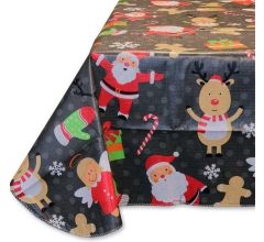 Wegwerp tafelkleed Polyester Kerst Christmas Party Tafelkleed - Donkergrijs - 140x230 cm