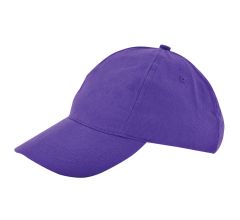 Kinder 5 Panel Cap - 100 % Geborsteld katoen - Paars