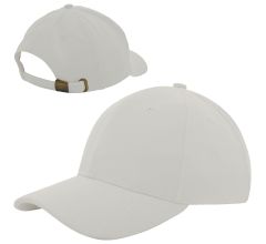 6 Panel Cap van zwaar geborsteld katoen met koperen bucklesluiting - Grijs