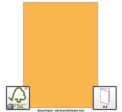 Benza Hobbykarton om zelf wenskaarten te maken 220 Gram - A4 - Donkergeel - 20 stuks