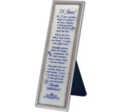 Decoratieve spiegel met tekst: Voor de 75 jarige!