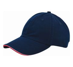 Duo colour sandwich cap met gespsluiting - donkerblauw / rood - baseball cap
