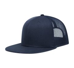 Trucker Cap high profile flat peak Donkerblauw