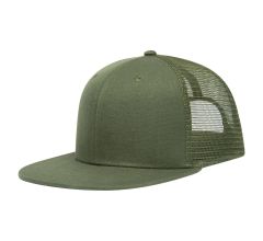 Trucker Cap high profile flat peak Groen