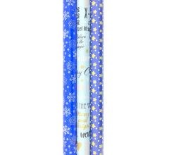 Star and Snowflakes cadeaupapier - Kerstpapier inpakpapier voor Kerst - 3 meter x 70 cm - 3 rollen