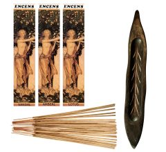 Wierook Pakket 3 x 20 stuks wierook Lotus, Sandal, Amber - incl. luxe handgemaakte wierookhouder