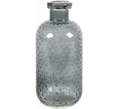 Countryfield Bloemenvaas Cactus Dots - donkergrijs transparant - glas - D11 x H24 cm