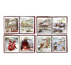 32 Luxe Handmade Gevouwen Kerstkaarten Met Enveloppen  - Met Glitter en Folie - 8 motieven