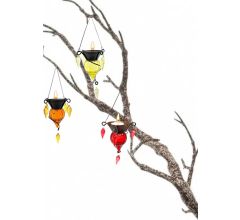 Glashanger - Theelichthouder - Set van 3 - 22 x 10 cm - soleil