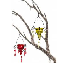 Glashanger - Theelichthouder - Set van 2 - 23 x 12 cm - Romance