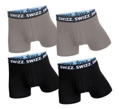 Swizz Basic Boxer Heren Onderbroek - 4-pack - Grijs en donkerblauw - Maat XXL