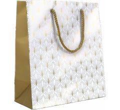 Luxe Cadeautas Met koord - 24 x 10 x 33,5 cm - Art Fan - Gold - 12 Stuks