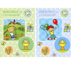 Benza - Enkele Wenskaarten, Felicitatiekaarten - Communie 1 - (10 stuks)
