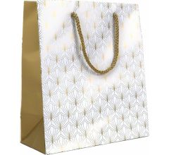 Luxe Cadeautas Met koord - 19 x 10 x 23 cm - Art Fan - Gold - 12 Stuks