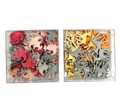 Houten Kerst Strooi Decoratie Rendier Kerstboompjes 2 x 70 stuks