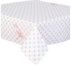 Clayre &amp; Eef Vierkant Tafelkleed FY01 90*90 cm - Roze Katoen Tafellaken Tafellinnen Tafeltextie