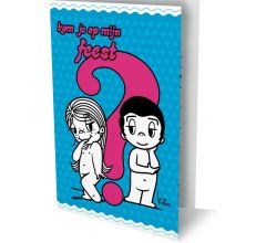 Kom je op mijn feest - 6 Dubbele Uitnodigingen Met Envelop - Liefde is