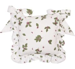 Kussenhoes Voor Stoelkussens - 100 % Katoen - Kerstmis - Kerst - Hulst - 40 x 40 cm