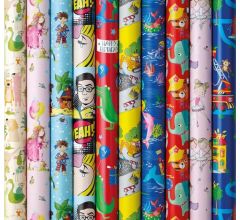 Assortiment cadeaupapier inpakpapier voor kinderen 1 - 200 x 70 cm - 5 rollen