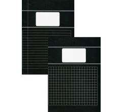 Benza - Basic Schriften A4 Lijn en Ruit 10 mm 1 cm - Zwart - 6 stuks