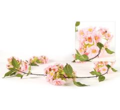 Prunus kunstbloemen kunsttak / String - Roze - 180 cm