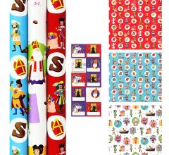 Club Van Sinterklaas Inpak Cadeaupapier incl. 100 naamstickers - 36 Rollen 70 cm x 2 meter
