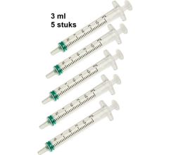 Injectiespuit / doseerspuit / spuit zonder naald en met maataanduiding - 3 ml - 5 stuks