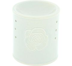 Keramische Oliebrander Aromabrander Voor Geuroliën Of Waxmelts - Roos - 9 x 9 x 10 cm - Licht Grij