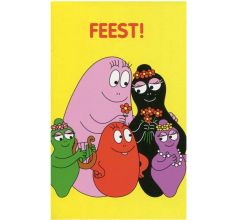 Barbapapa dubbele uitnodigingen met envelop - 6 stuks