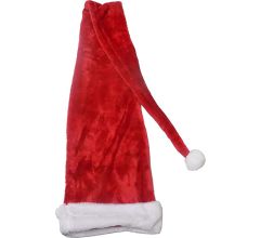 Extra lange luxe Kerstmuts met bond XXL - Rood - 145 cm