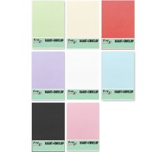 64 Dubbele Kaarten 15 x 10 cm Met 64 Enveloppen - 8 kleuren