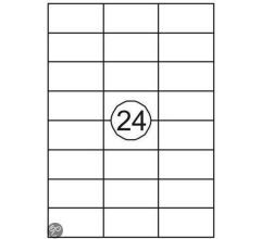 Benza Zelfklevende Etiketten op A4 Vel - 70 x 37 mm - 24 stickers per vel - 100 vel