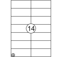 Benza Zelfklevende Etiketten op A4 Vel - 105 x 42,4 mm - 14 stickers per vel - 25 vel
